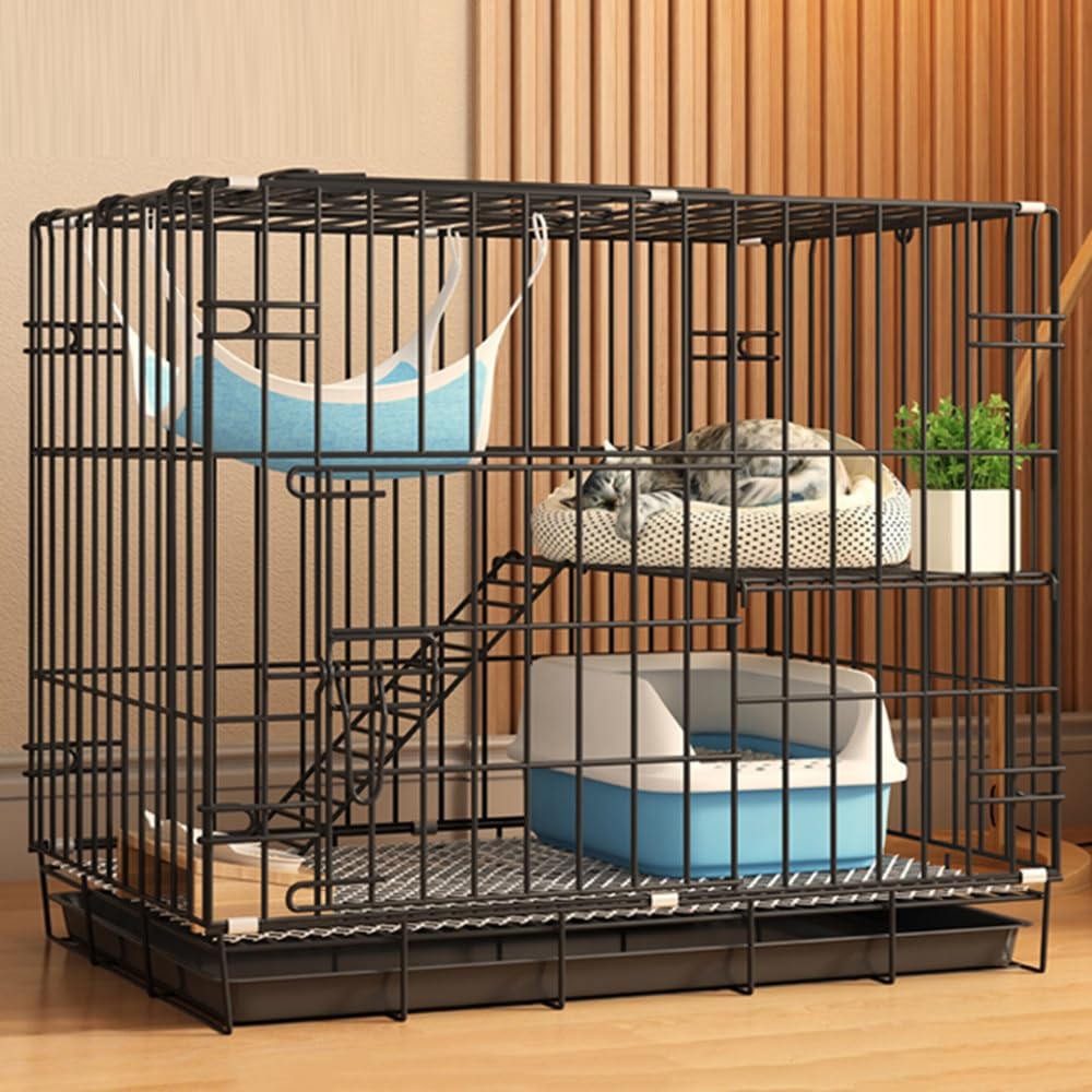 Amazon.co.jp: ILOOXI 2段 猫 ケージ キャットケージ ドア付き